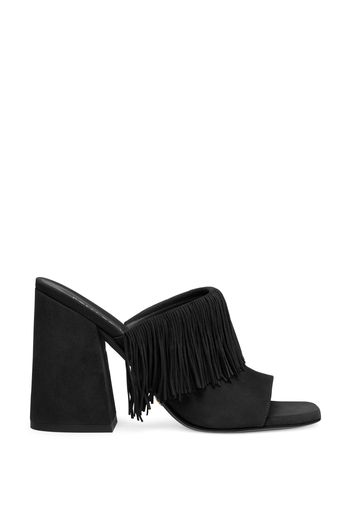 Tia Fringe 100 Slide - Donna Sandali Black 39.5