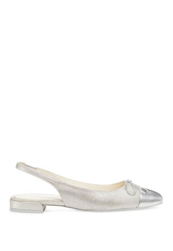 Sleek Bow Slingback Flat - Donna Mocassini E Scarpe Basse Silver 38.5