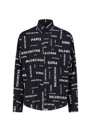 balenciaga camicia logo all-over