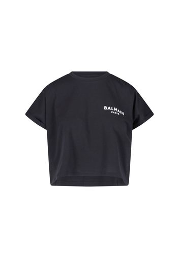 balmain t-shirt crop logo