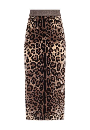 dolce & gabbana gonna midi animalier