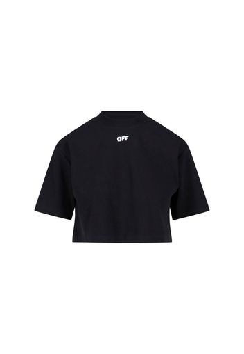 off-white t-shirt crop logo