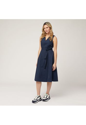 Abito Midi In Tela Parachute, Blu Navy, Taglia: 36