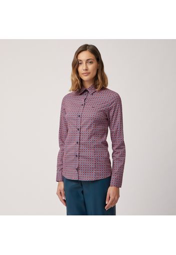 Camicia Con Stampa Geometrica, Blu, Taglia: 40