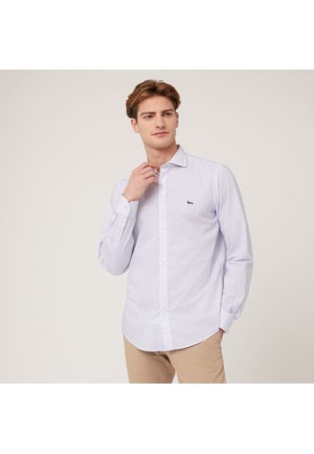 Camicia Micro Motivo All-Over, Bianco, Taglia: S