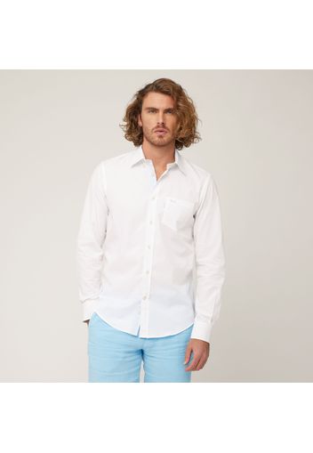 Camicia In Cotone Con Taschino, Bianco, Taglia: S