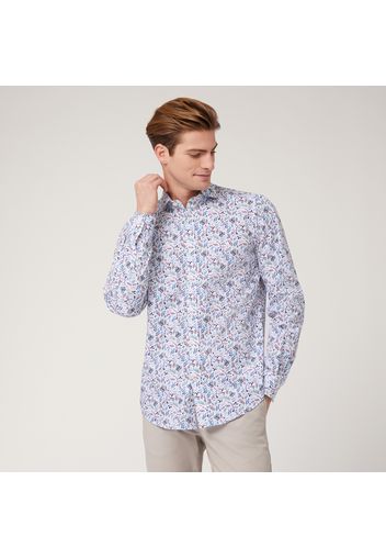 Camicia Con Stampa Botanica, Blu, Taglia: L