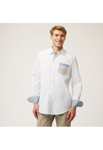 Shirt With Small Pocket And Contrasting Details - Uomo Camicie Bianco Xxl