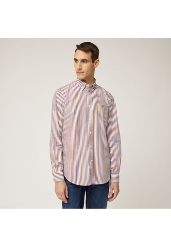 Camicia A Righe In Cotone - Uomo Camicie Arancione 4xl