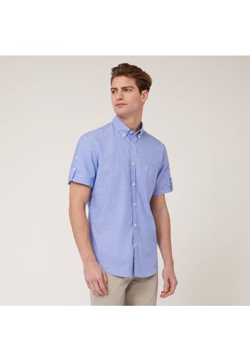 Camicia A Maniche Corte, Blu, Taglia: M