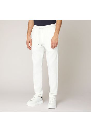 Pantalone In Cotone Stretch Con Tasca Posteriore, Bianco, Taglia: L