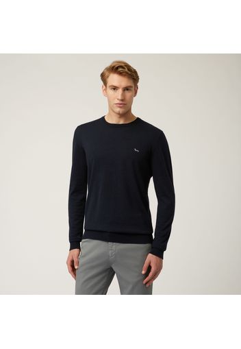 Maglia Essentials In Cotone E Cashmere, Uomo, Blu, Taglia: M