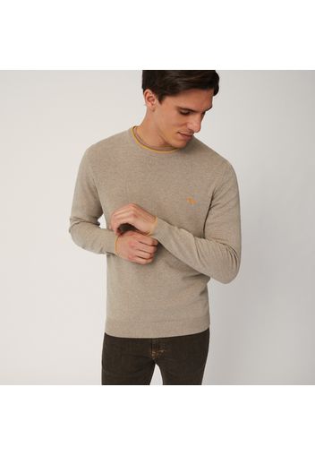 Pullover Con Dettagli Rigati, Blu, Taglia: XXL