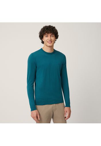 Pullover In Cotone E Cashmere, Blu, Taglia: 3XL