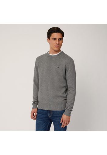 Pullover Girocollo Misto Lana, Grigio, Taglia: L