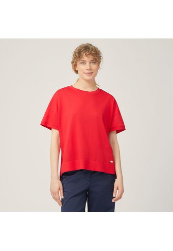 T-Shirt Ampia In Cotone, Rosso Chiaro, Taglia: XXS