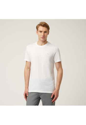 T-Shirt Essentials In Cotone Tinta Unita, Uomo, Bianco, Taglia: 3XL