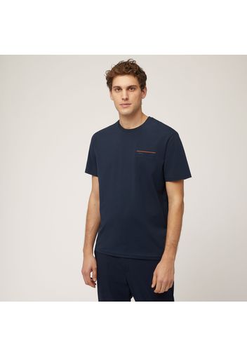 T-Shirt Con Taschino A Filetto, Blu Navy, Taglia: S