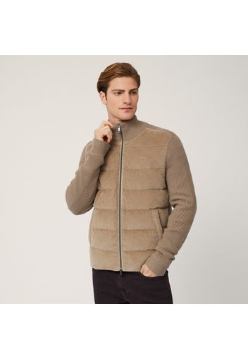 Bomber In Velluto E Maglia, Beige, Taglia: L