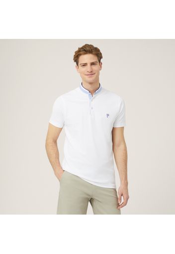 Polo Con Collo Alla Coreana, Bianco, Taglia: 4XL