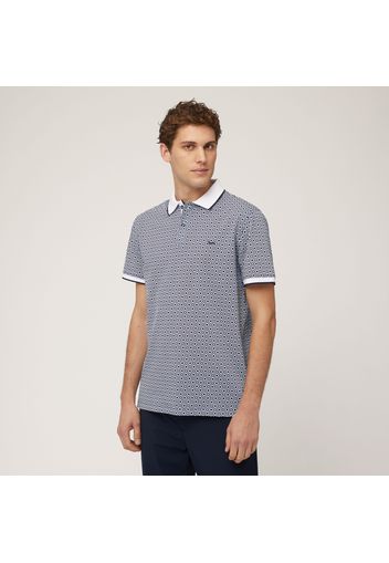 Polo Con Stampa Geometrica, Blu Navy, Taglia: M