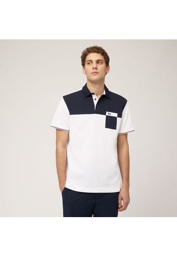 Polo Color Block In Cotone, Blu Navy, Taglia: XL