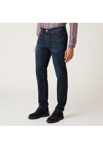 Five-pocket Denim Jeans - Uomo Pantaloni Blu Denim 36