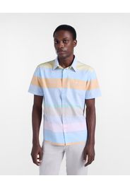 Camicia a righe maniche corte, Uomo, Arancio, Taglia: S