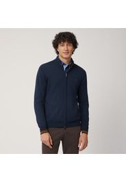 Maglia Full-Zip Stampa Interna, Blu, Taglia: 4XL