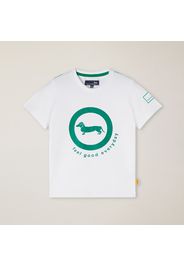 T-Shirt Cotone Organico Con Stampa Logo, Uomo, Bianco, Taglia: 12M