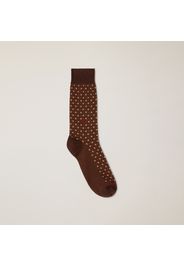 Short Socks With Micro Pattern All Over And Dachshunds - Uomo Calzini Marrone Scuro Iii