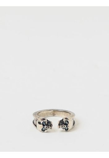 Anello Skull Alexander McQueen in ottone con strass