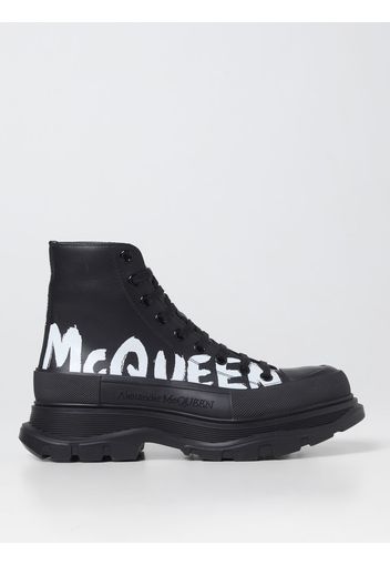 Stivaletto Tread Slick Alexander McQueen in pelle con logo stampato