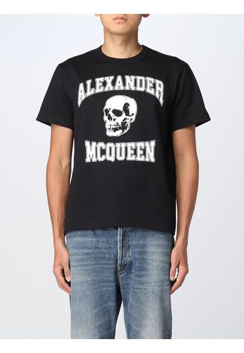 T-shirt Alexander McQueen in cotone con stampa a contrasto