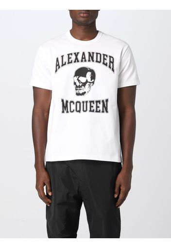 T-shirt Alexander McQueen in cotone con stampa a contrasto