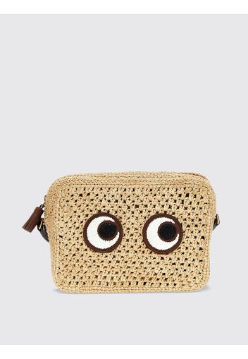 Borsa Eyes Anya Hindmarch in rafia con ricami