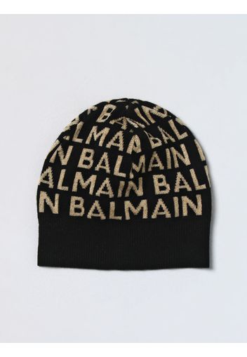 Cappello Balmain Kids in misto lana con logo jacquard