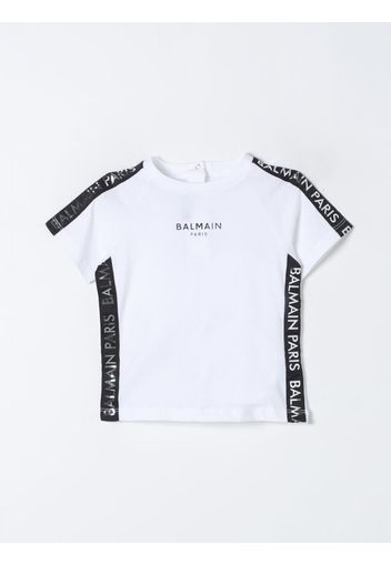 T-shirt Balmain Kids in cotone con logo a contrasto