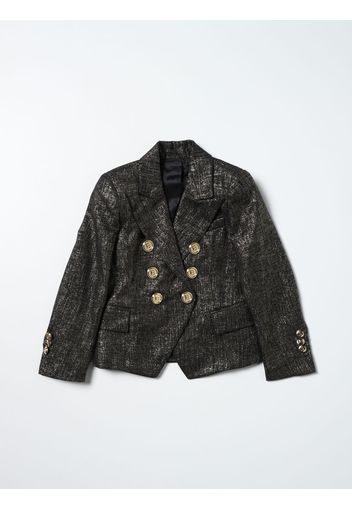 Blazer Balmain in misto lana effetto metal