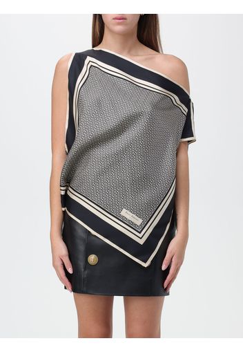 Top Balmain in seta con stampa monogram