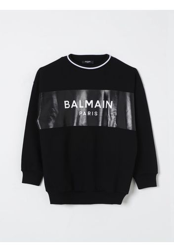 Felpa di cotone con maxi logo Balmain