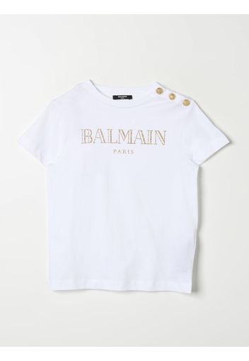 T-shirt in cotone con logo Balmain