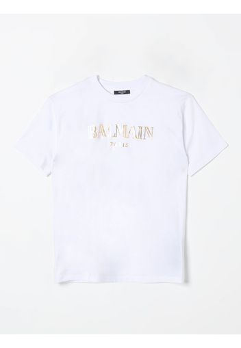 T-shirt in cotone Balmain con logo laminato