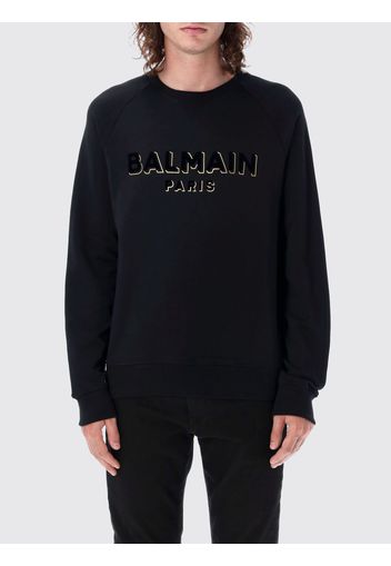 Felpa di cotone con logo Balmain