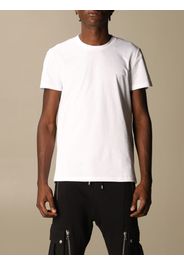 T-shirt Balmain in cotone con logo in floccato