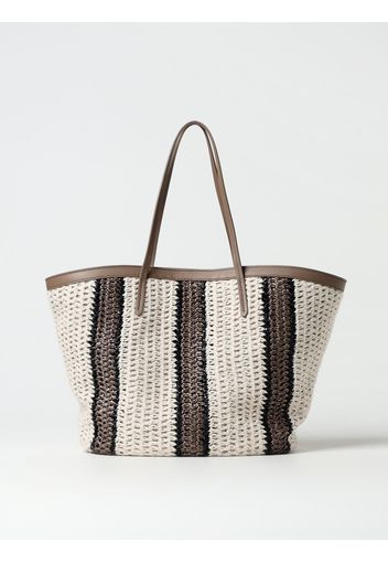 Borsa Brunello Cucinelli in rafia e cotone crochet