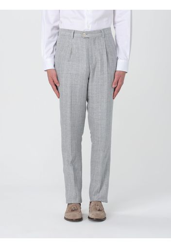 Pantalone Brunello Cucinelli in misto lino con motivo gessato