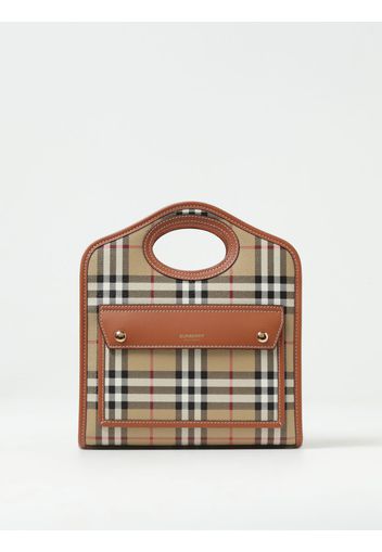 Borsa Pocket Vintage Check Burberry in cotone spalmato a grana opaca