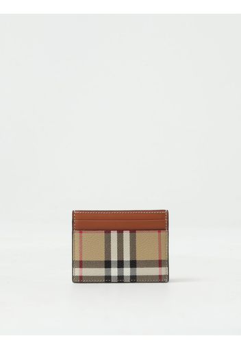 Portacarte di credito Sandon Vintage Check Burberry in cotone spalmato e pelle