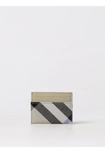 Portacarte di credito Burberry in nylon jacquard e nappa